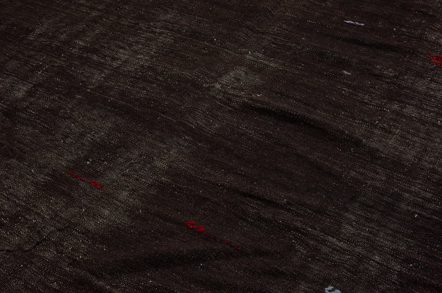 Bedouin Goat Hair Carpet with Subtle Random Designs in Red & Blue & Cream ........... (7' x 10' 9'')