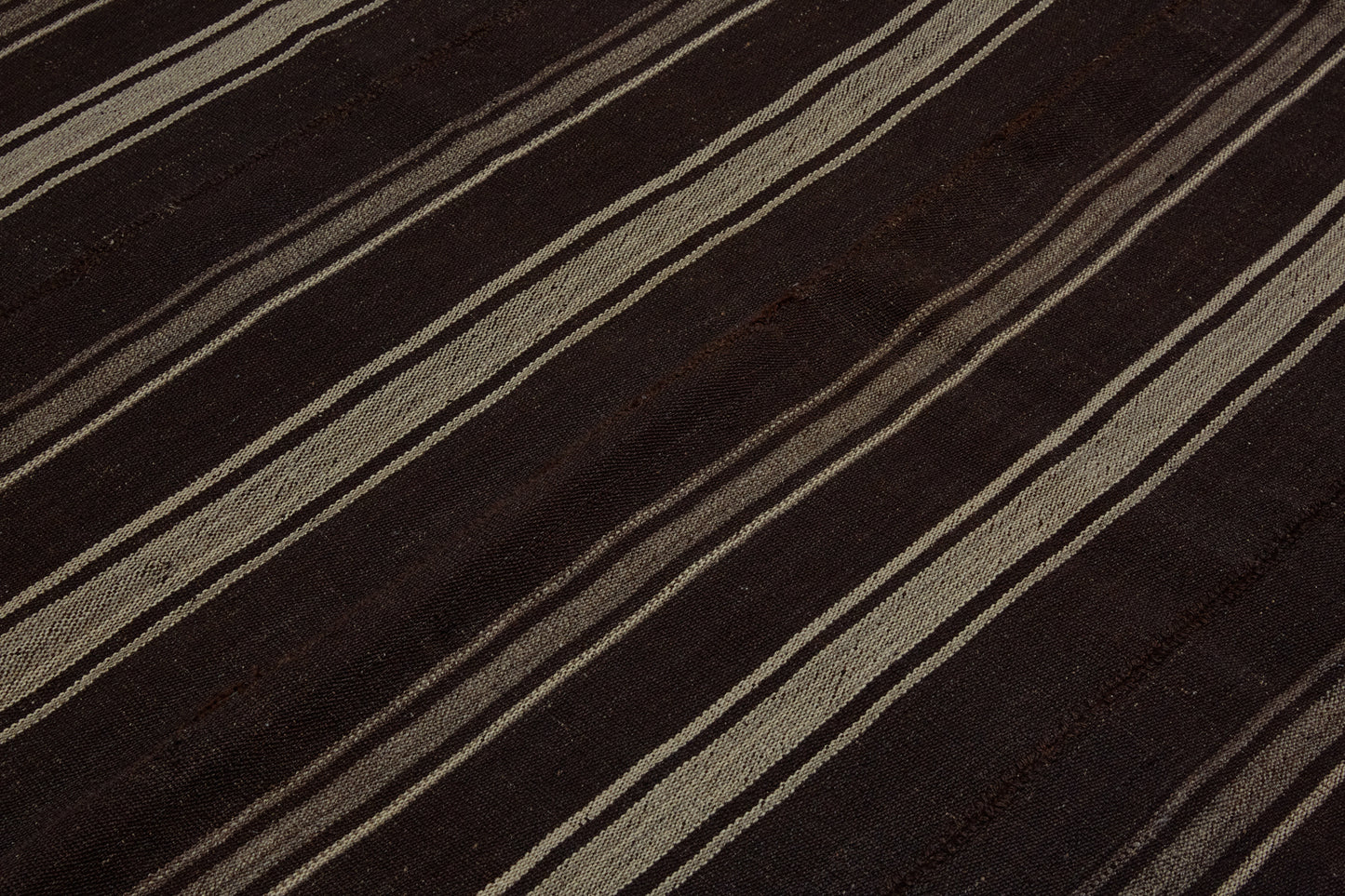 Finely Woven Multi Striped Bedouin Carpet in Brown & Cream .......................... (6' x 7' 8'')