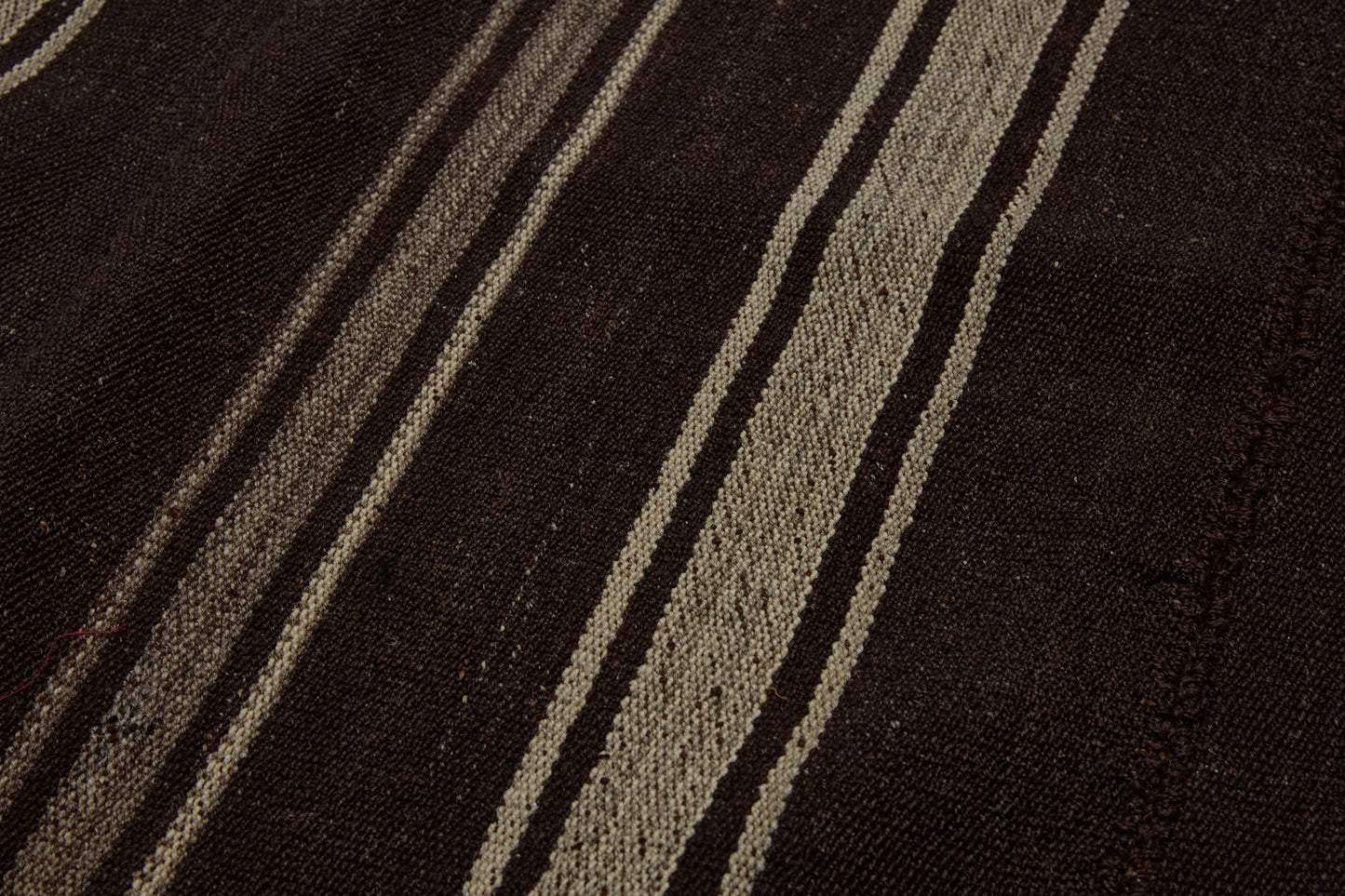 Finely Woven Multi Striped Bedouin Carpet in Brown & Cream .......................... (6' x 7' 8'')