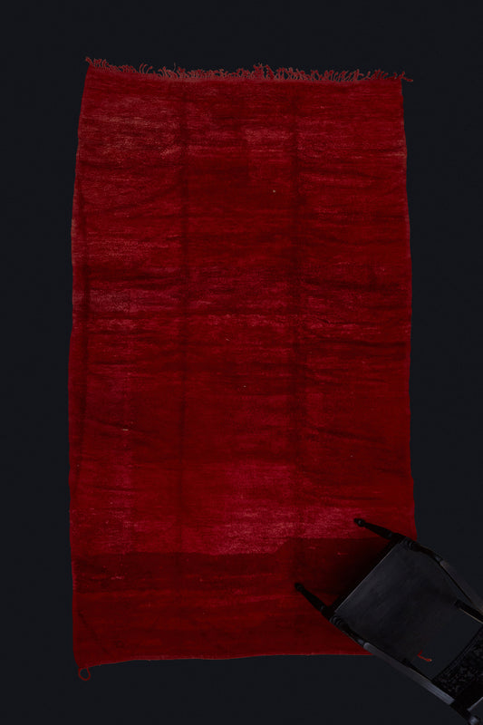 Chichaua All Red Moroccan Carpet with a Lush Pile .............. (6' 6'' x 11' 9'')
