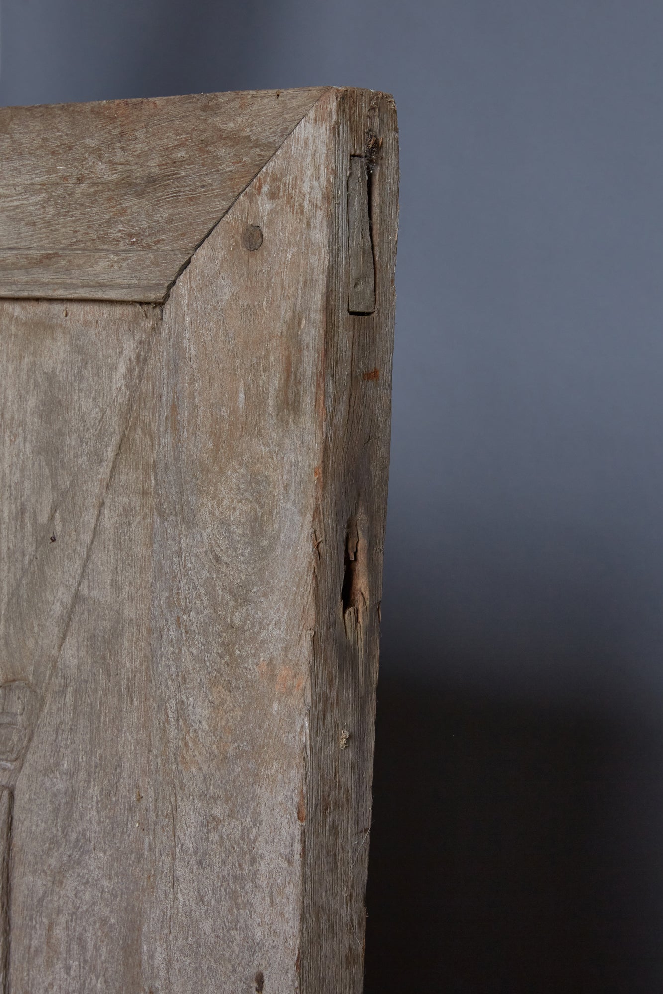 Pair of 18th Century Dutch Colonial Teak Cabinet Doors with Iron Ring Handle