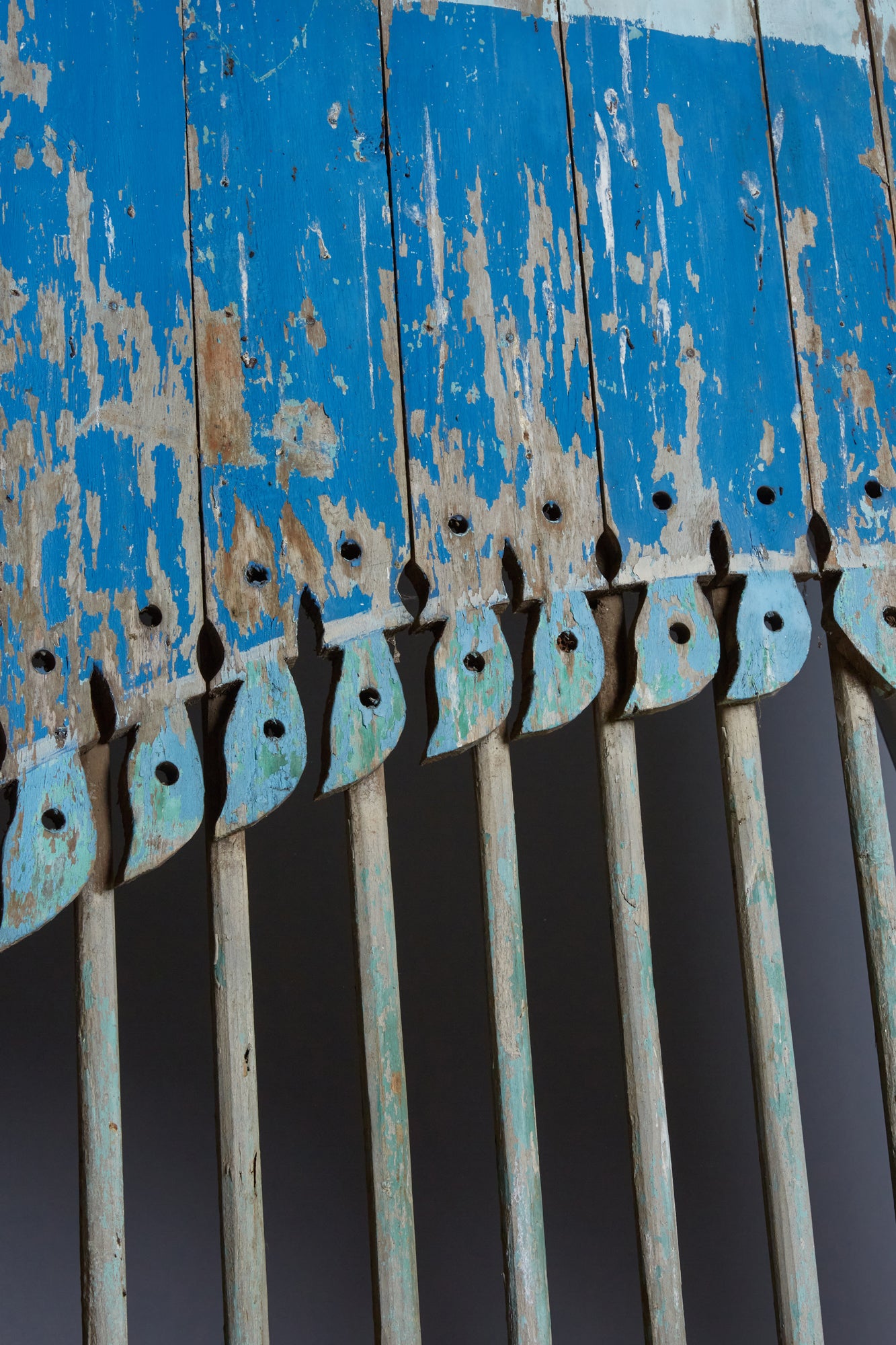 Blue Painted Window Panel from Madura Island 1880
