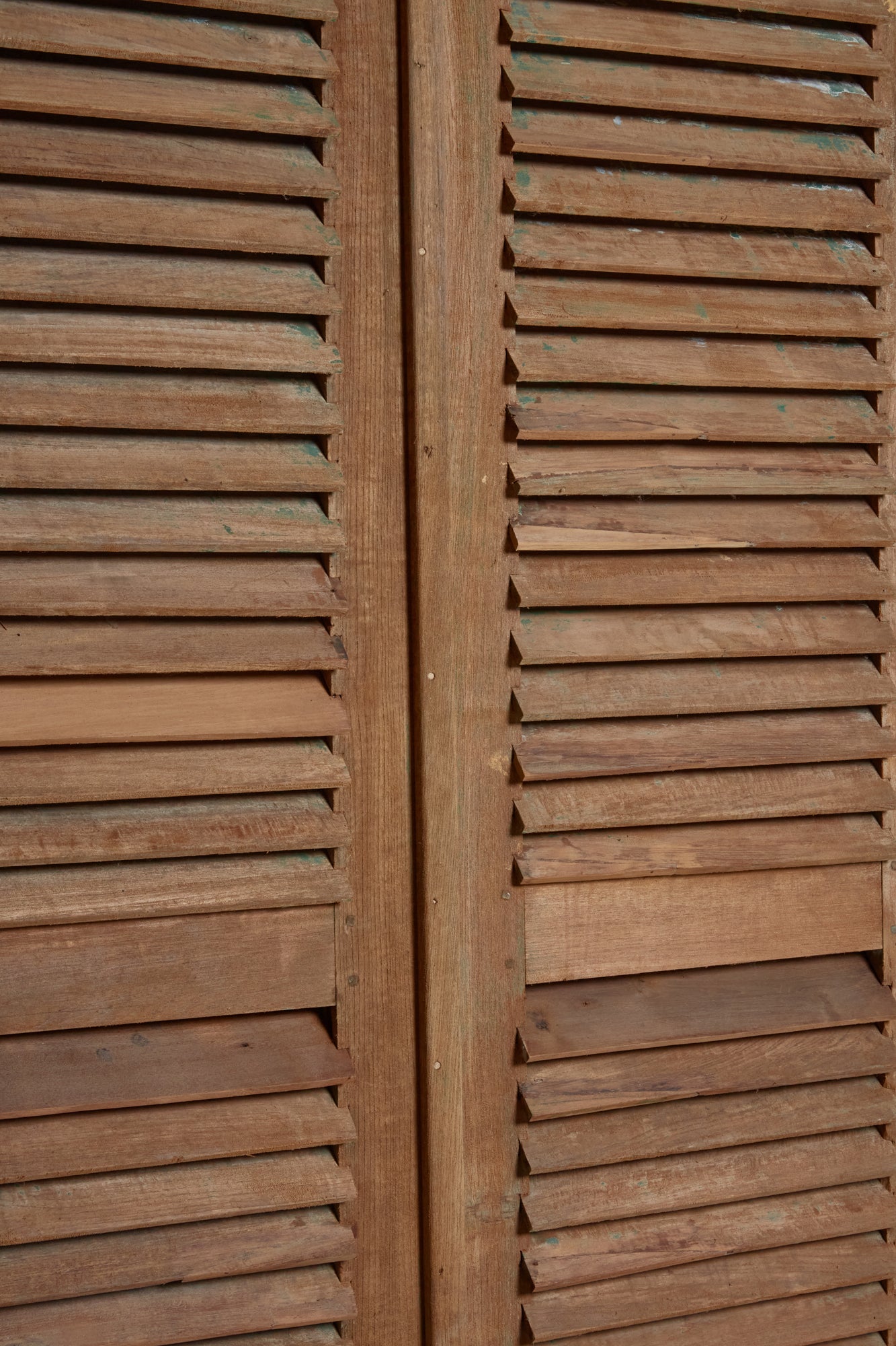 A Pair of 19th Century Carved Teak Louvered Doors From Java