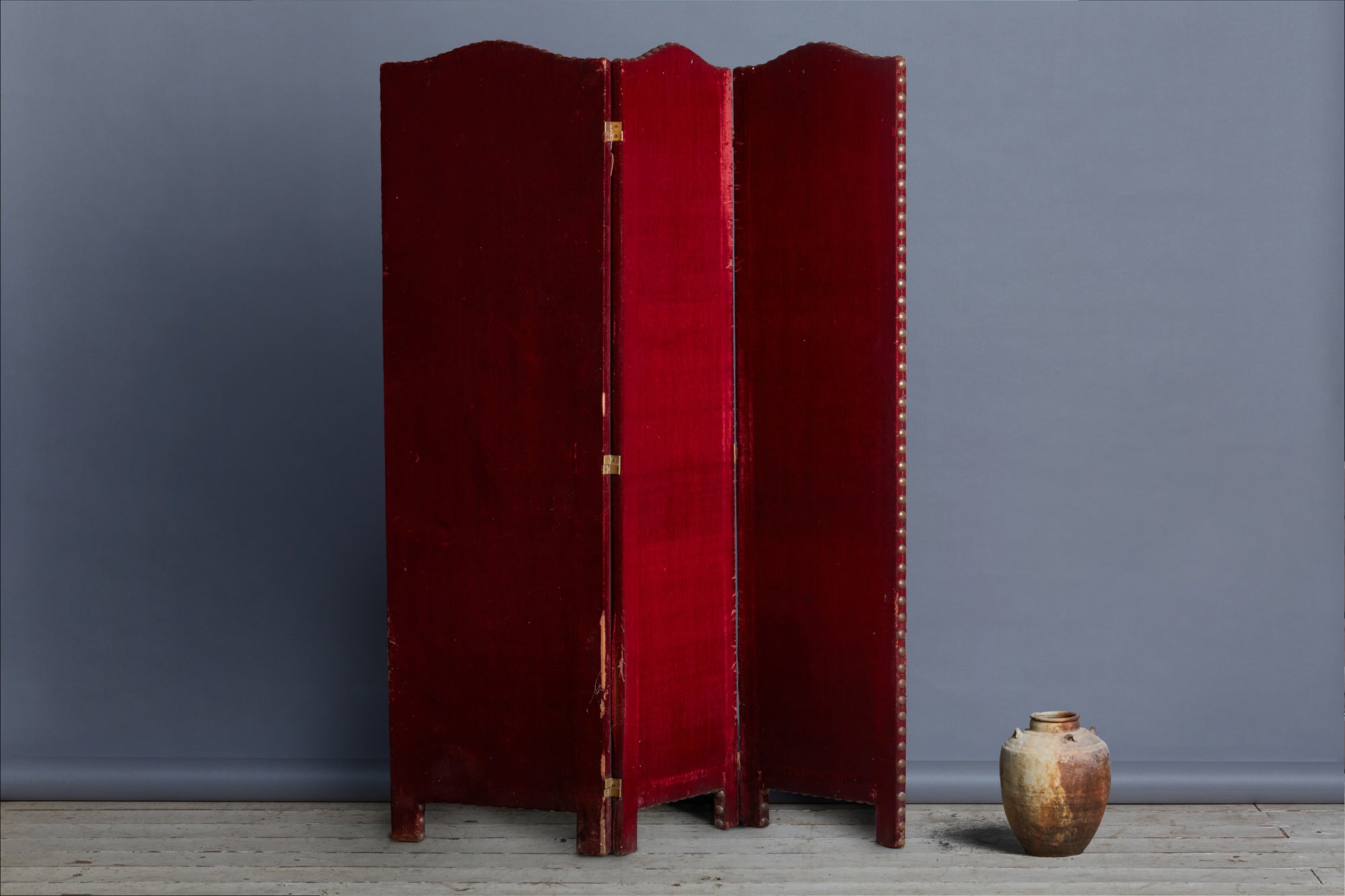Early 20th Century Silk Velvet 3 Panel Dressing Screen – Michael Trapp ...