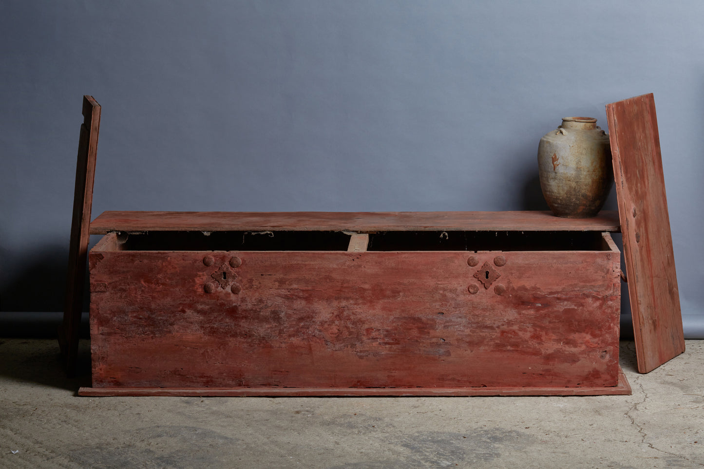 18th Century Dutch Teak Colonial Storage Chest with Iron Handles from Sumatra