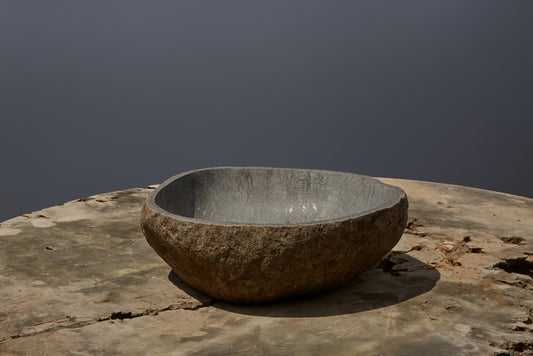 Small Natural Carved Sink from Java