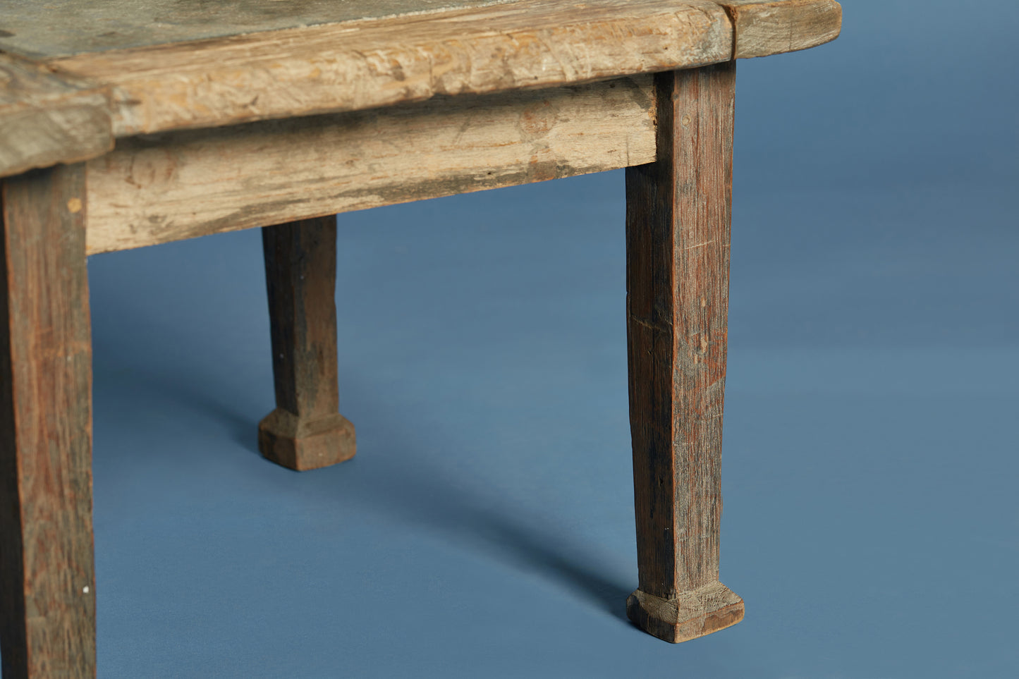 Small Teak Coffee Table with Single Inset 17th Century Belgian Bluestone