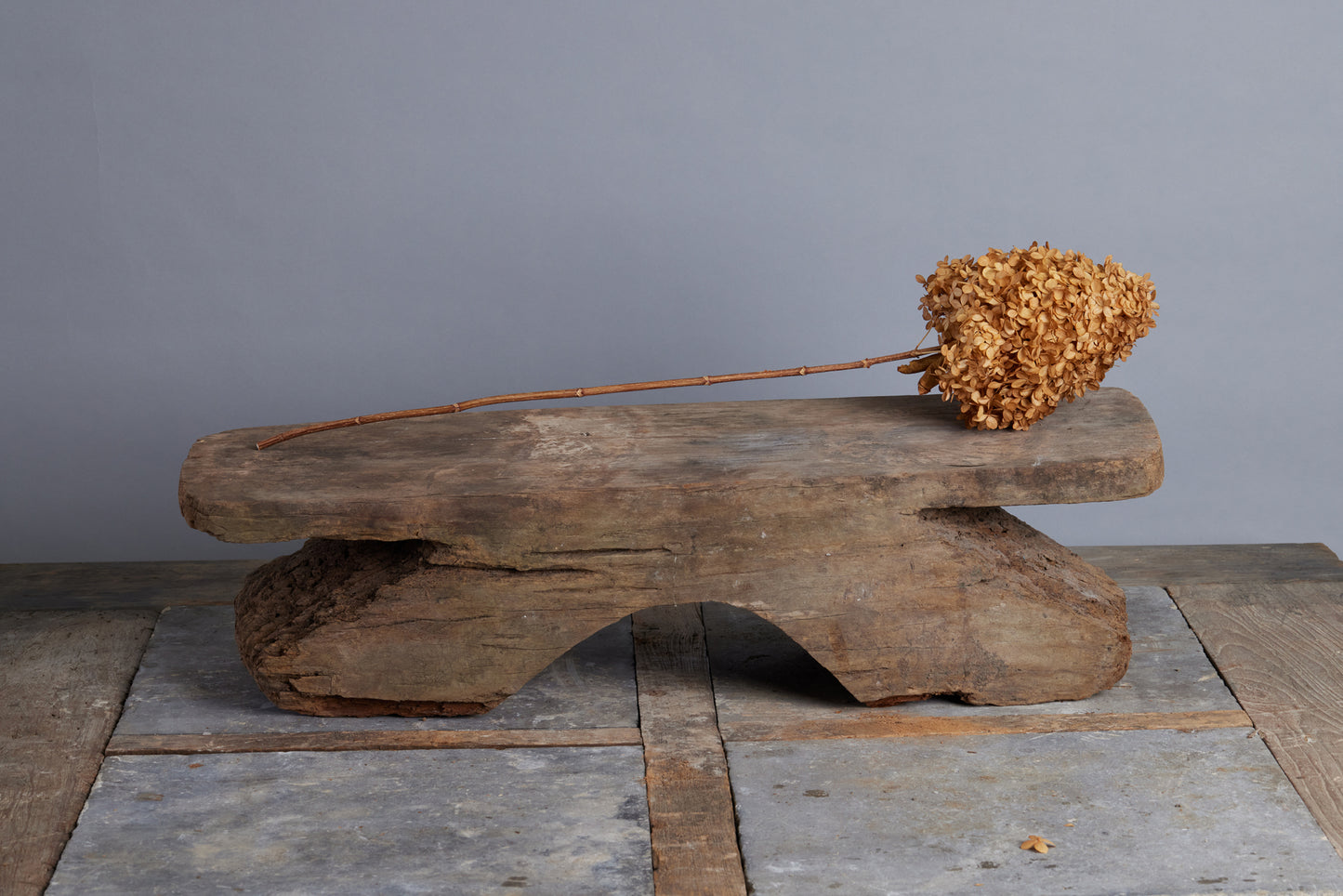 Primitive Low Teak Bench from Indonesia