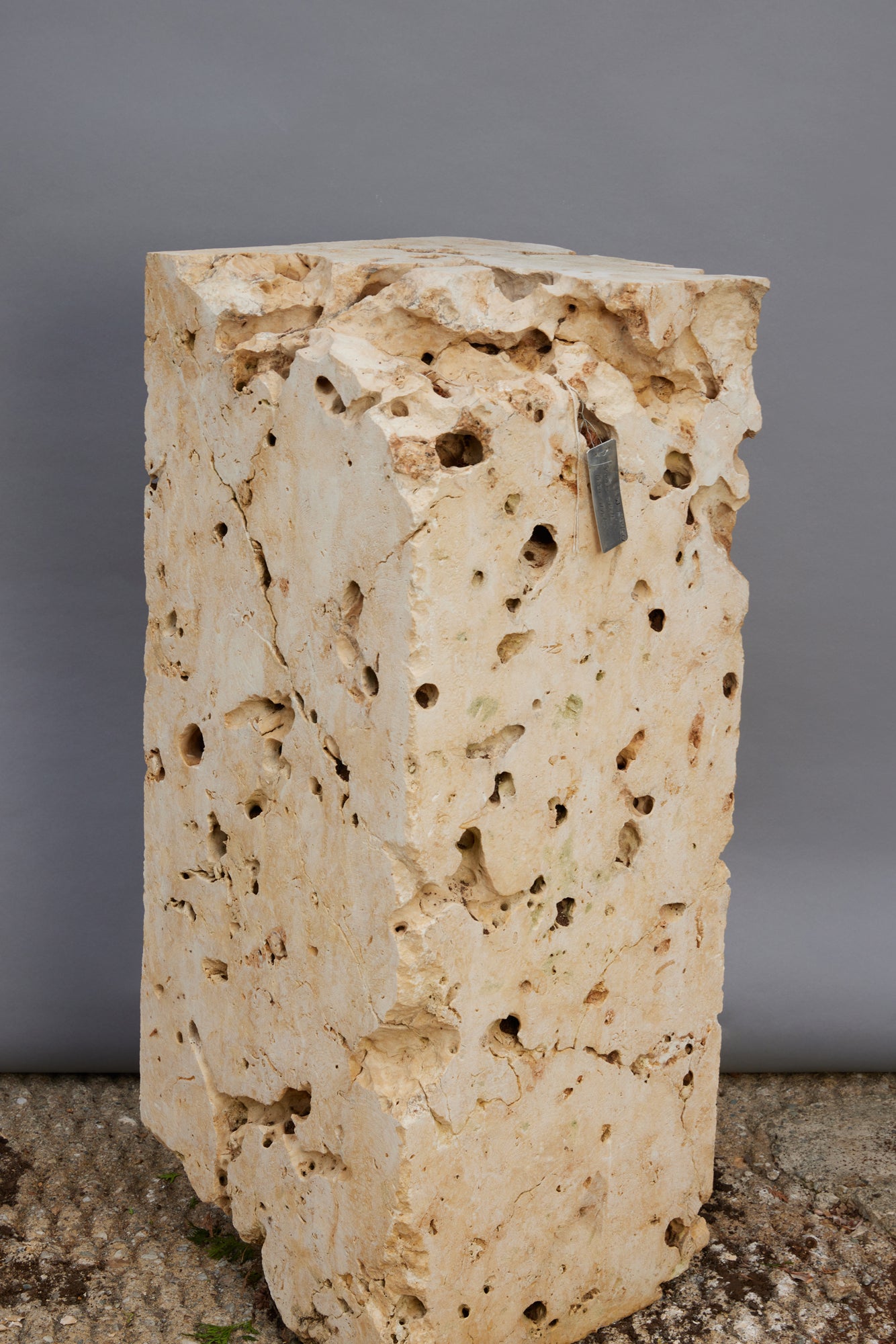 Hand Carved Eroded Limestone Pedestal from East Bali