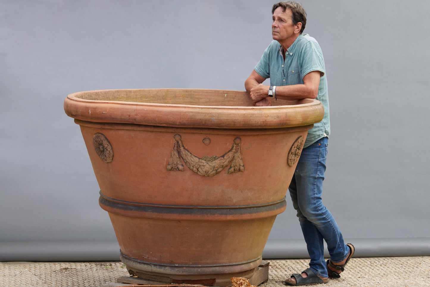 Monumental Impruneta Terra Cotta Pot