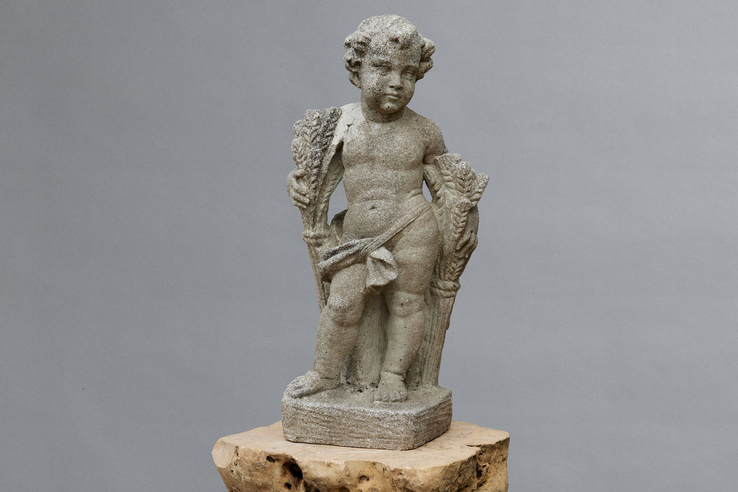 French Cast Stone Garden Figure of Autumn