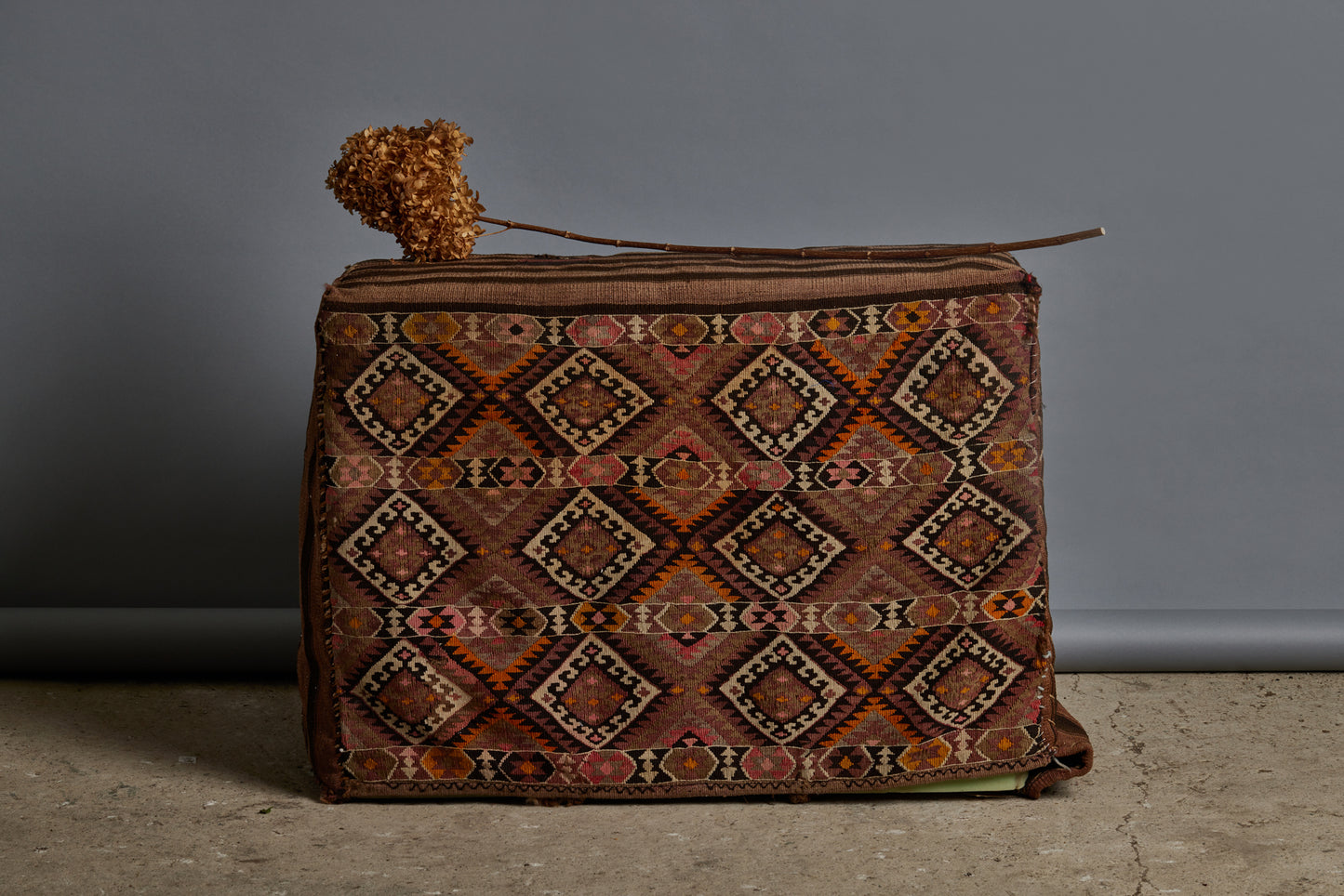 19th Century Kars Cradle Bag Upholstered Side Table / Bench