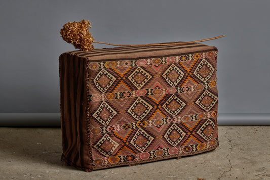 19th Century Kars Cradle Bag Upholstered Side Table / Bench