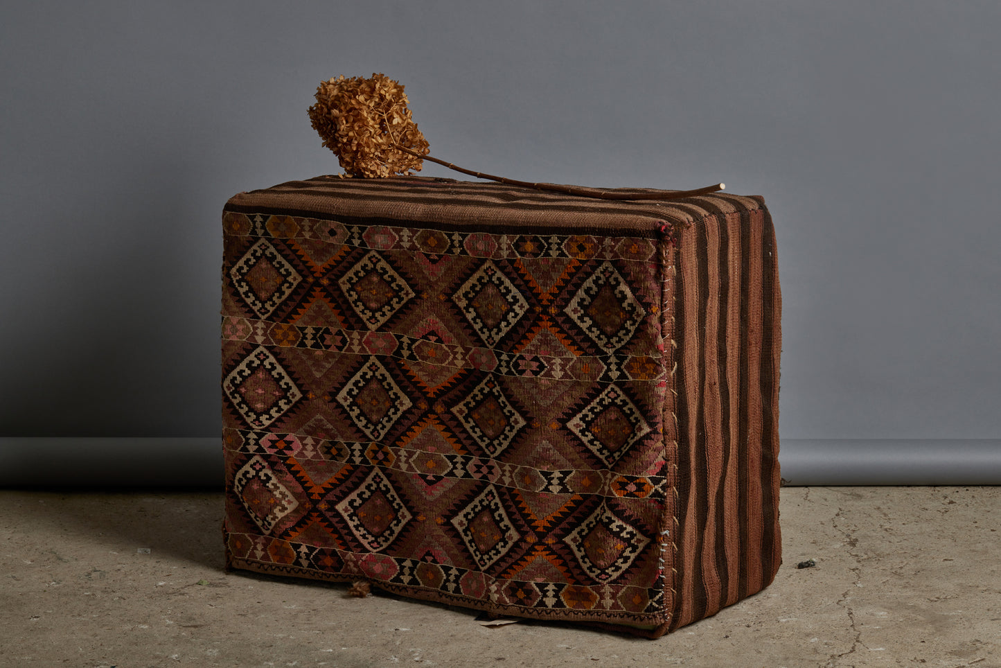 19th Century Kars Cradle Bag Upholstered Side Table / Bench