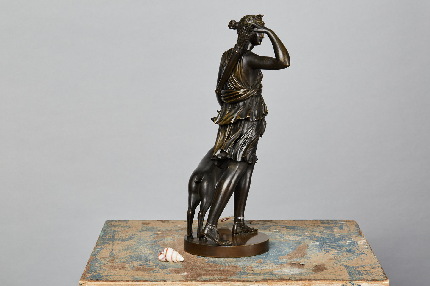 19th Century French Cast Bronze of Artemis with a Stag