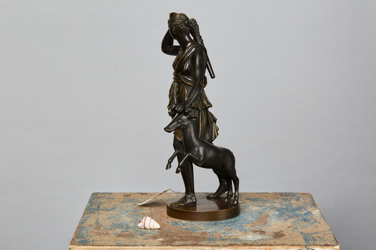19th Century French Cast Bronze of Artemis with a Stag