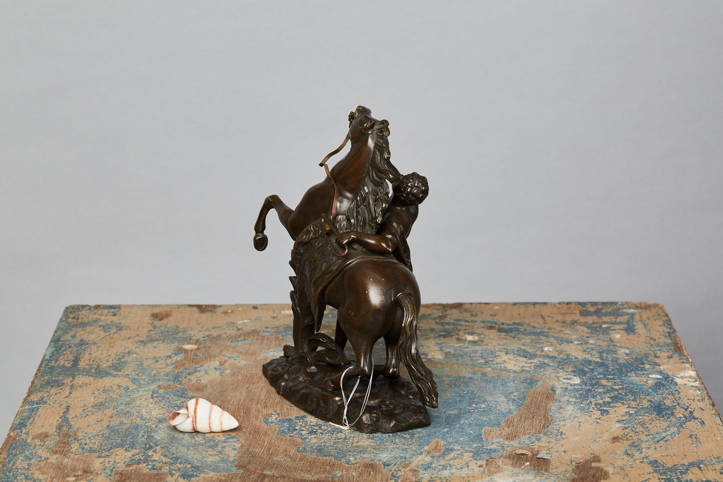 19th Century German Bronze of a Classical Youth with a Horse