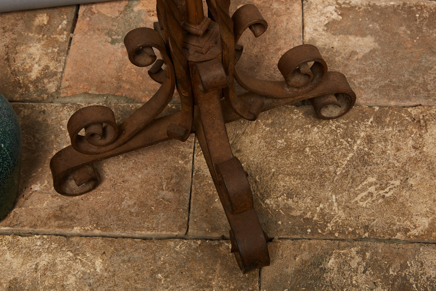 Wrought Iron Floor Lamp with Mica Shade