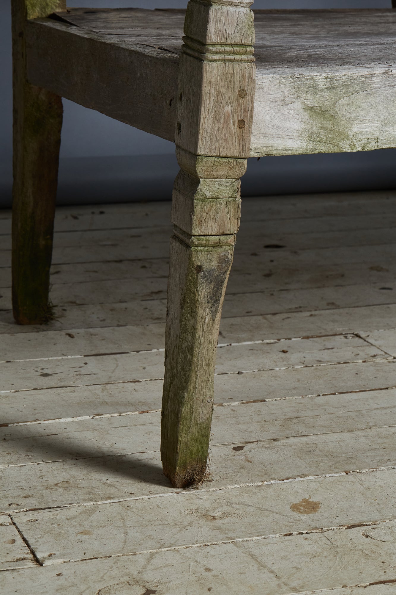Simple Weathered Dutch Colonial Teak Bench
