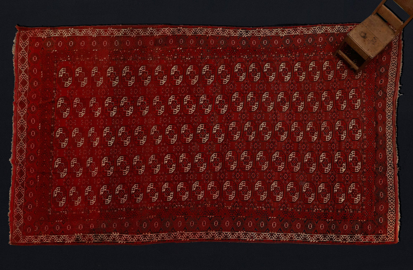 Palace Sized Turkmen Bukhara Carpet  ................... (11' 10'' x 23' 1'')