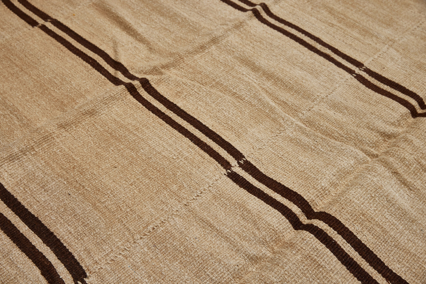 Dark Oatmeal & Chocolate Stripe Hemp Carpet (6' 2" x 15' 8")