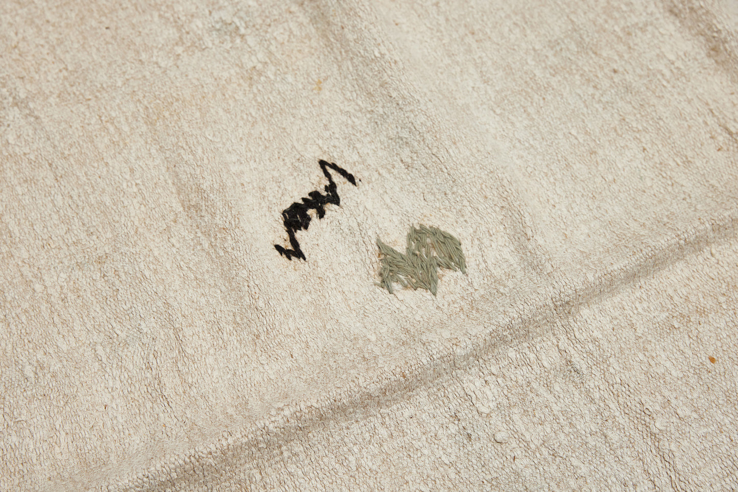 Large Natural Hemp Carpet with Brown Stripes  (5' x 13')