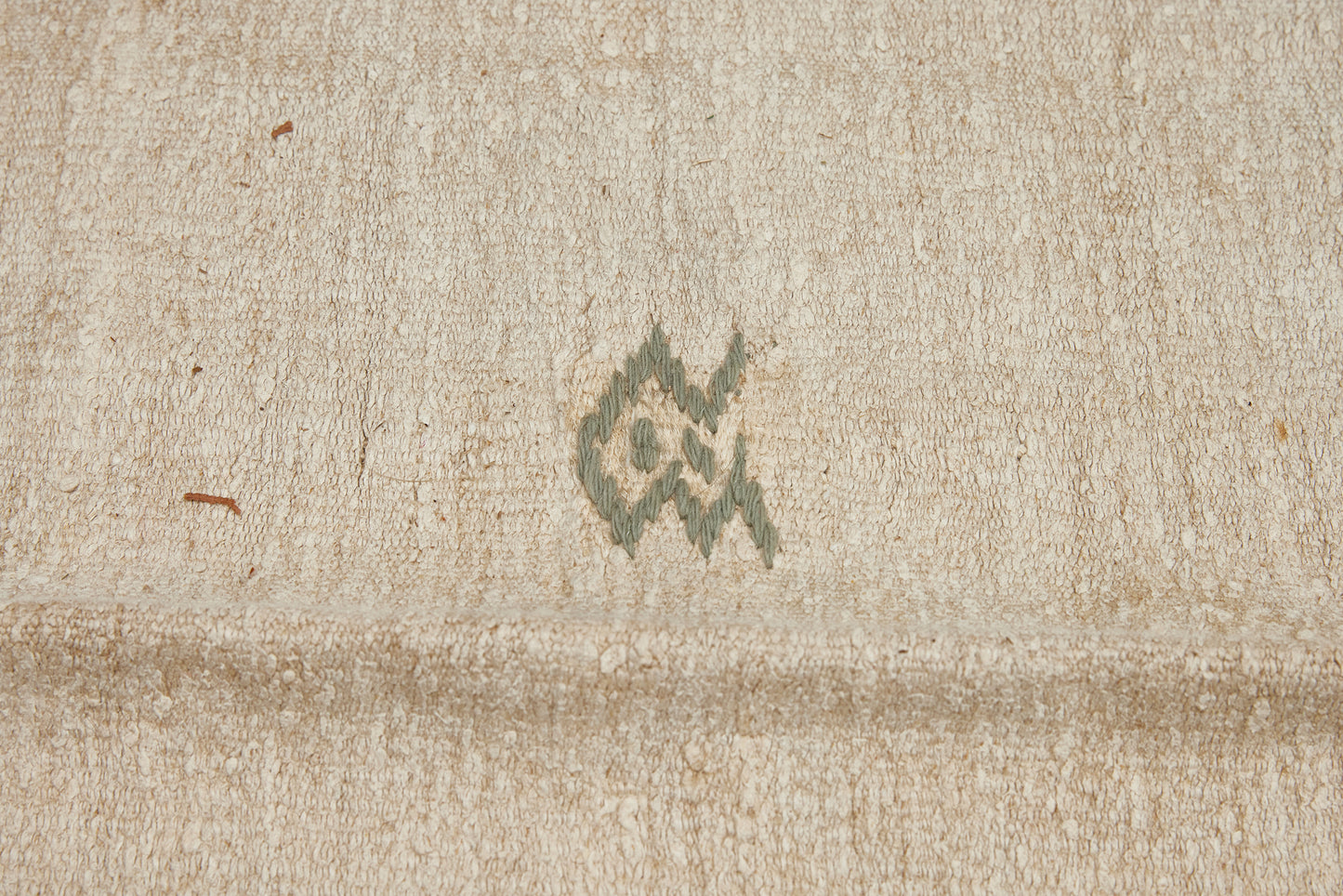 Large Natural Hemp Carpet with Brown Stripes  (5' x 13')
