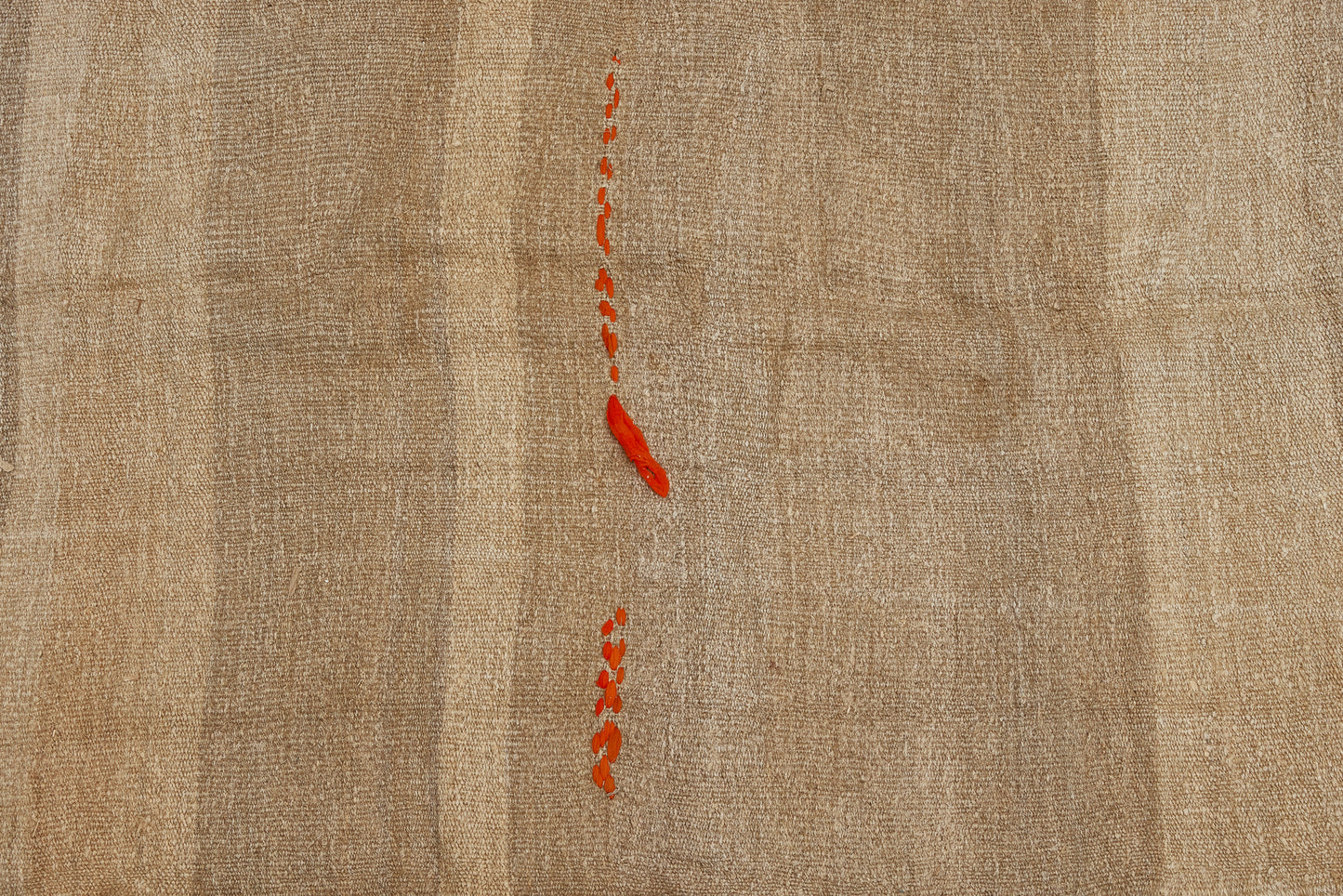 Large Broadly Woven Variegated Stripe Hemp Carpet with Random Stripe in Orange................. (6' 8'' x 12' 8'')