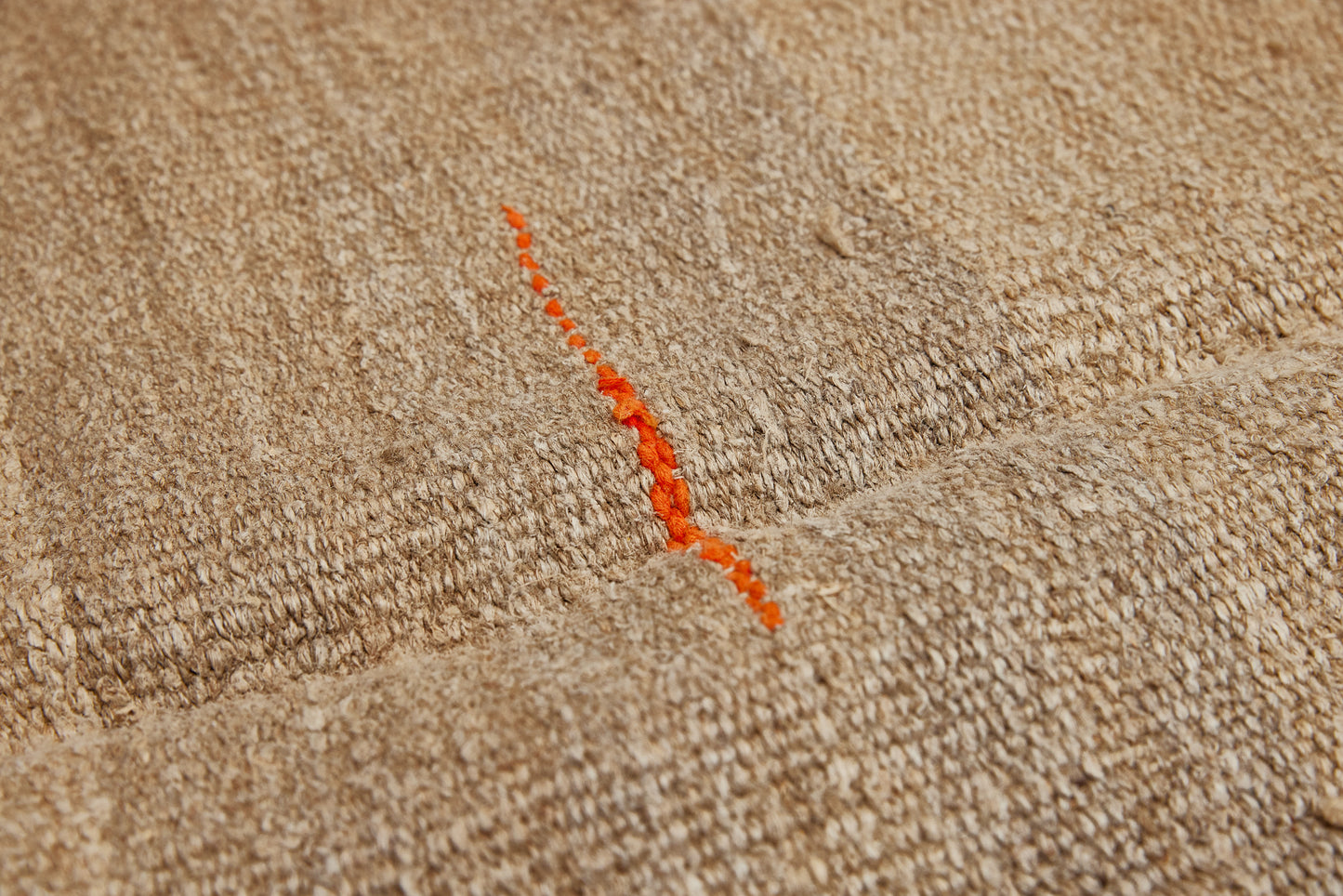Large Broadly Woven Variegated Stripe Hemp Carpet with Random Stripe in Orange................. (6' 8'' x 12' 8'')