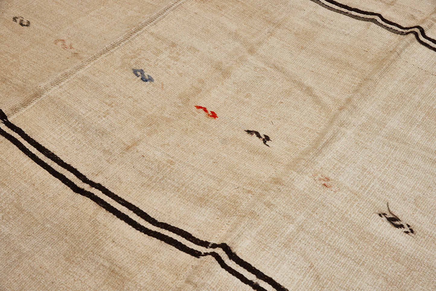Striped Hemp Carpet in Brown, Grey & Red (6' 6'' x 14' 14'')