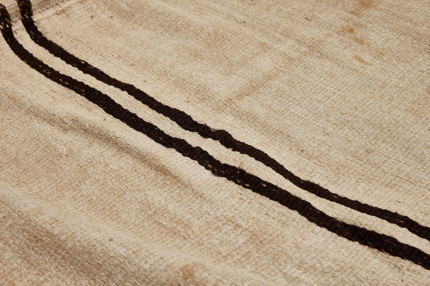 Striped Hemp Carpet in Brown, Grey & Red (6' 6'' x 14' 14'')