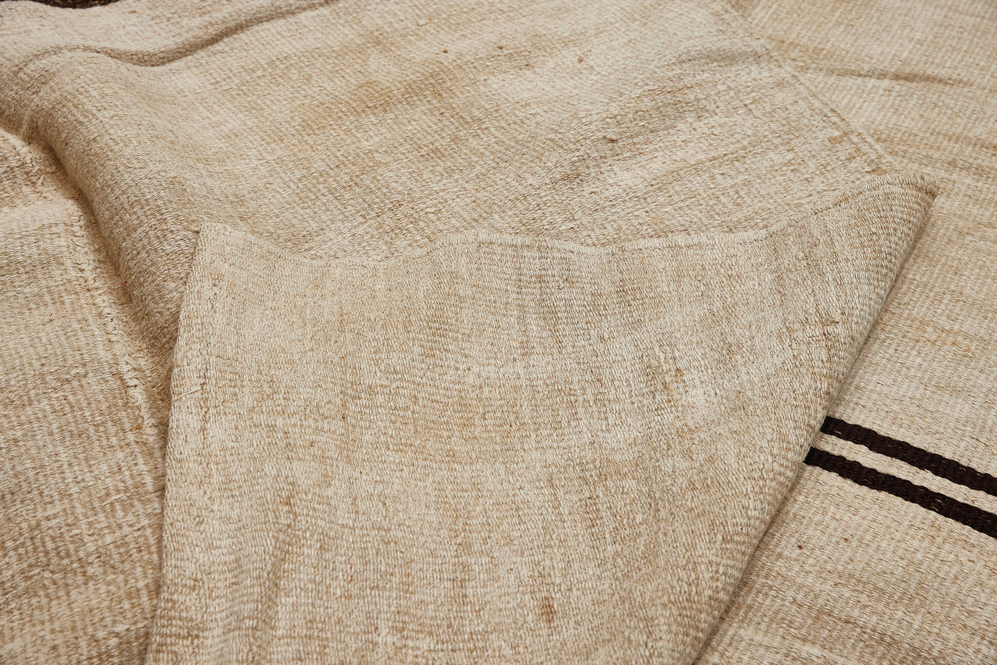 Striped Hemp Carpet in Brown, Grey & Red (6' 6'' x 14' 14'')