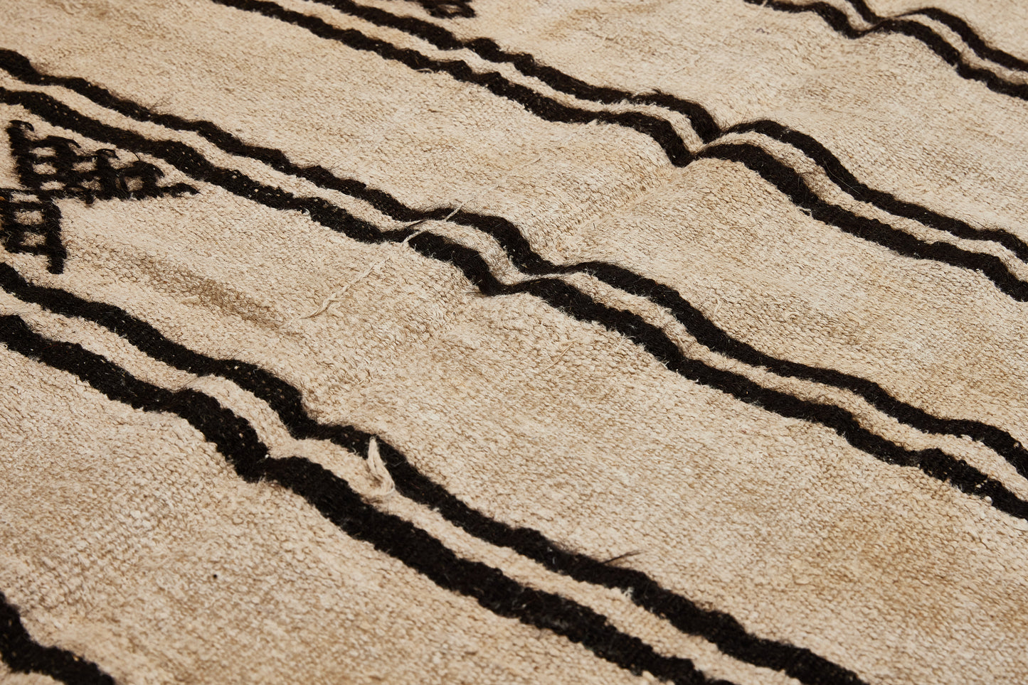 Striped Hemp Carpet with Floating Symbols (6' 8" x 11' 10.5")