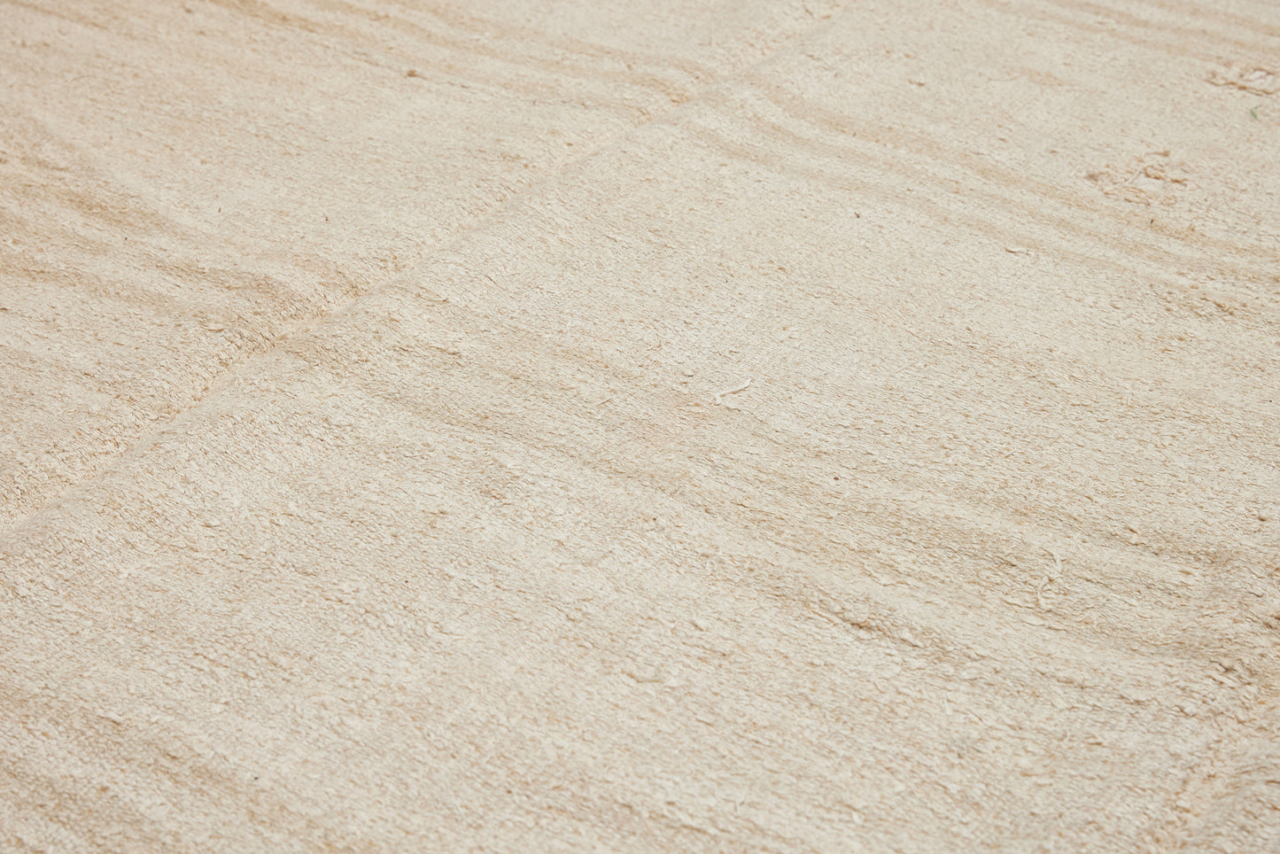 Large Pale Hemp Carpet with Triple Beige Stripes  (6' x 13' 6")