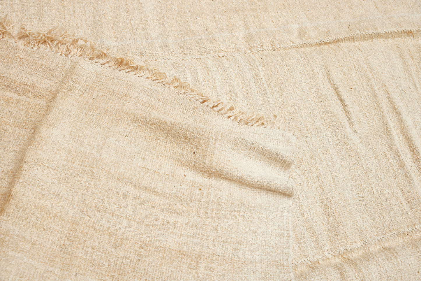 Large Cream-Colored Hemp Carpet from Northern Iran (6' 4" x 17')