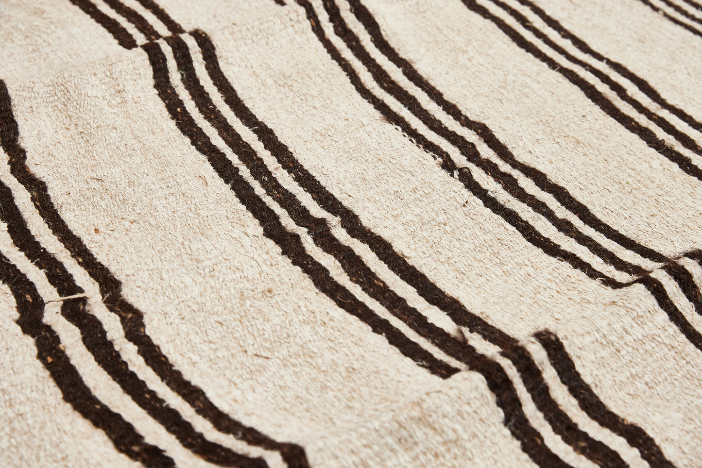 Medium Hemp and Goat Hair Striped Carpet (5' 2'' x 10' 4'')
