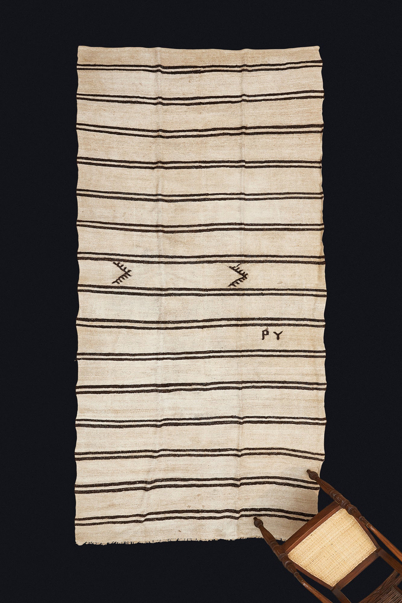 Medium Hemp Carpet with Stripes (5' 2" x 11' 6")