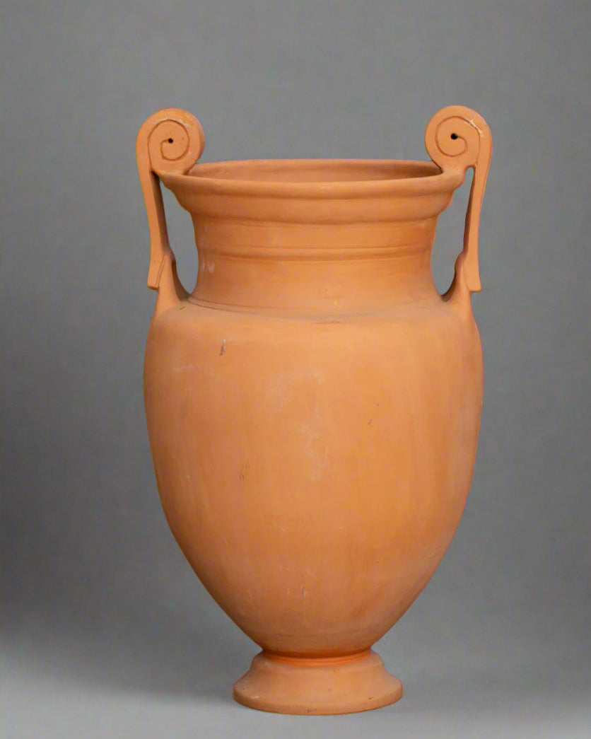 Tall Scroll Handle Terra Cotta Greek Krater ca 1940