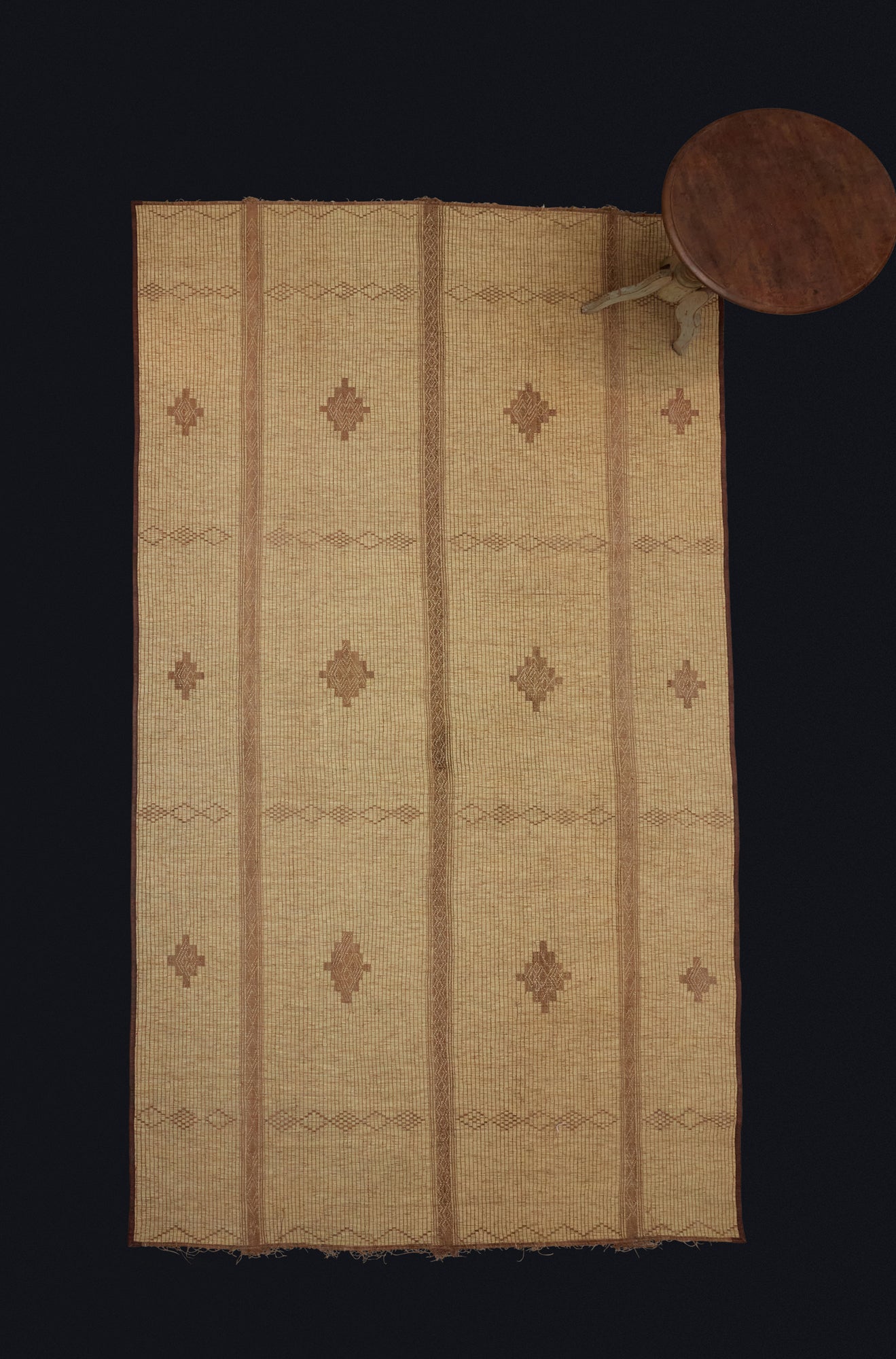 Triple Banded Tuareg Mat with Diamonds and Stars  .............. (8' 3'' x 16' 7'')