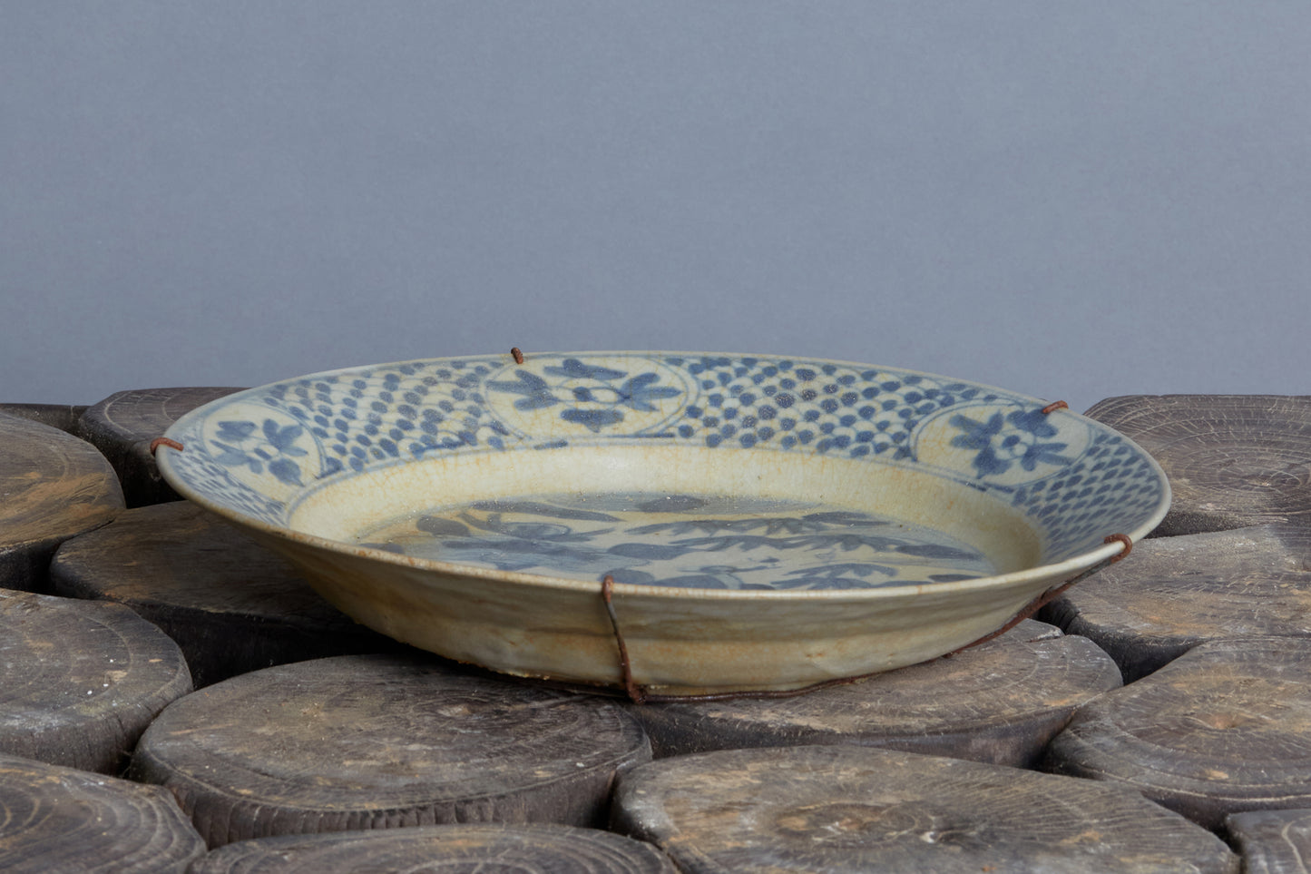 Ming Swatow Blue & White Shipwreck Plate ca 1540
