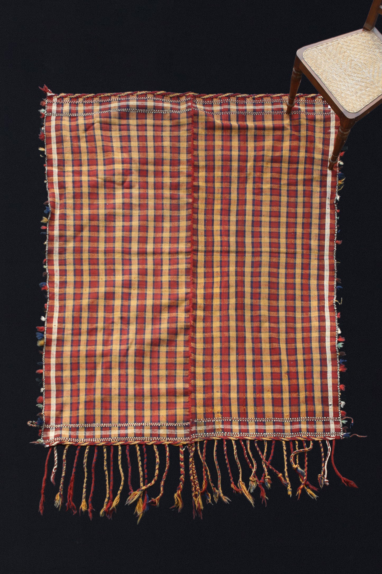 Kashkai With Brown And Yellow Check ........ (5' x 6' 8")