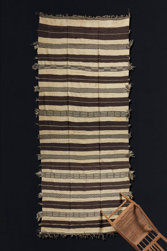 High Atlas Black and White Stripe Zennifi Carpet (5' 4'' x 11' 7'')