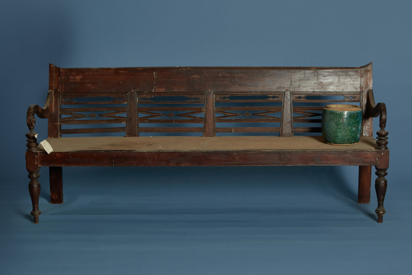 Early Classic Style Dutch Colonial Teak Bench from Jakarta
