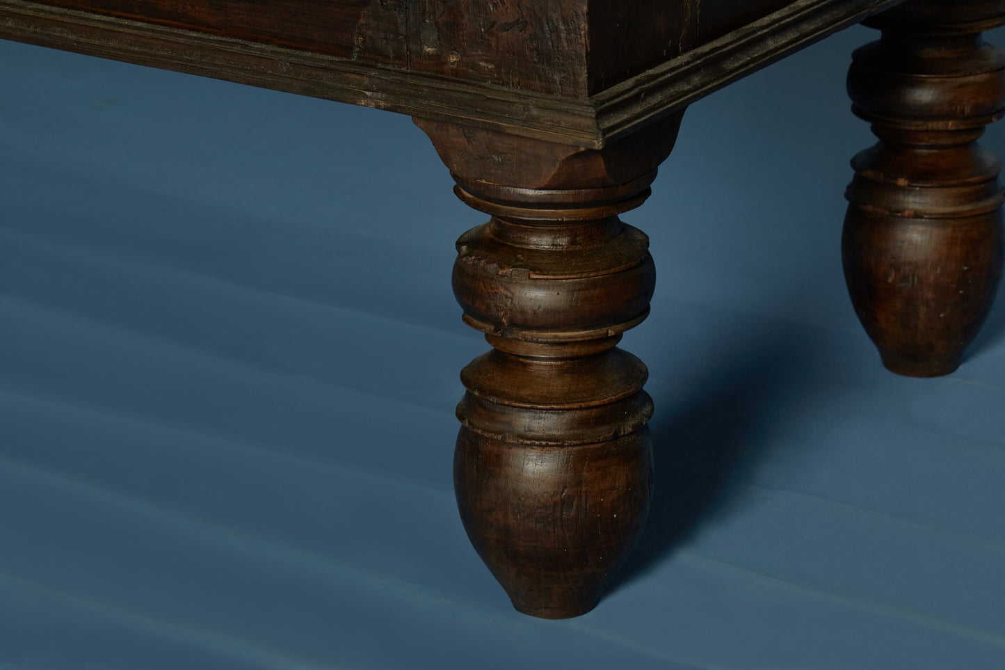 Dutch Colonial Teak Coffee Table with 17th Century Java 3 Piece Stone Top