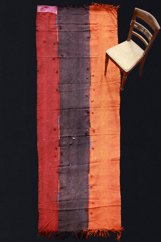 Sevas Perde In Red, Violet and Orange (4' 2" x 12' 2")