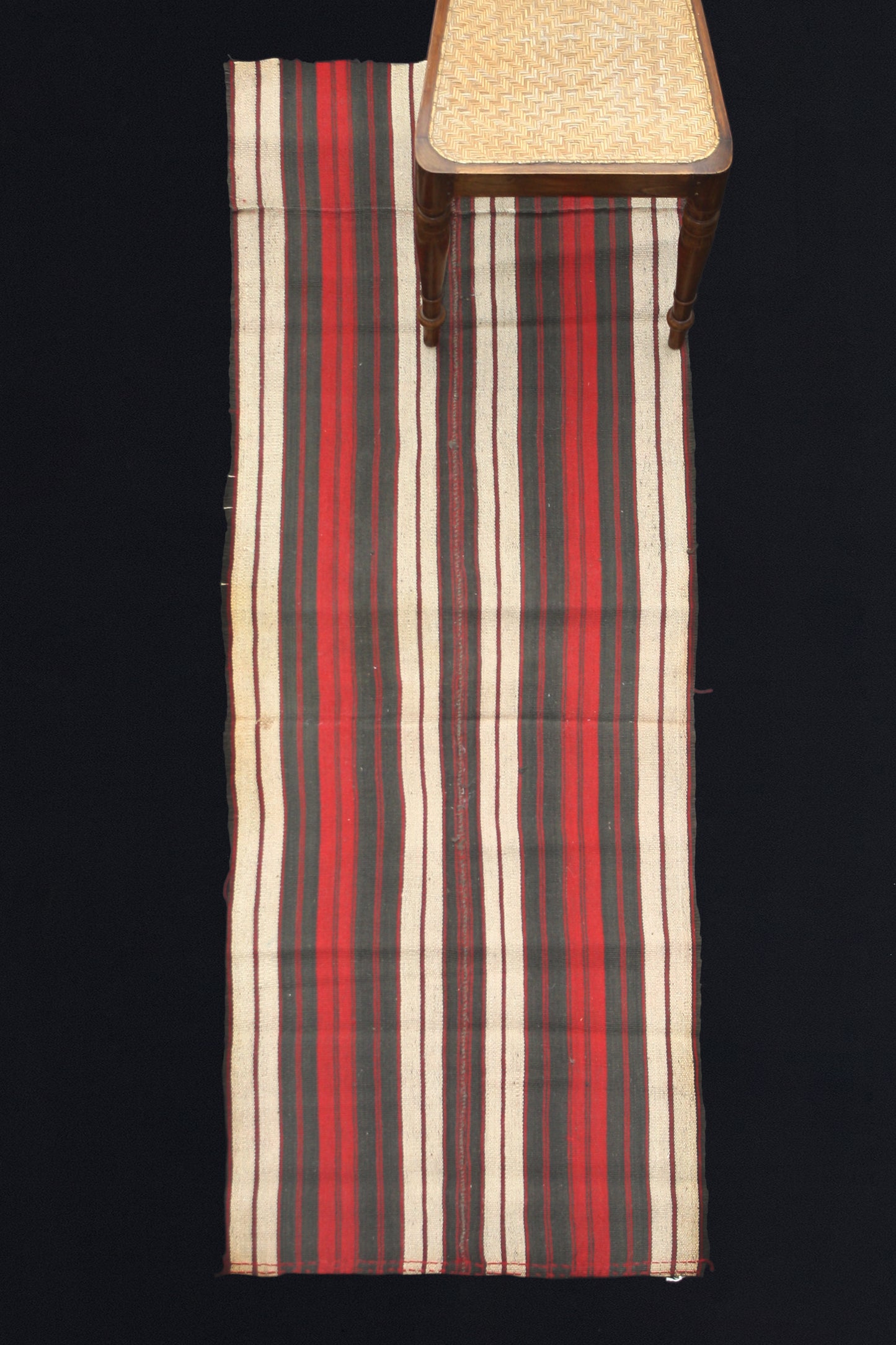 Acik Heybe With Grey, Red, And White Stripes (2' 5'' x 6' 10'')