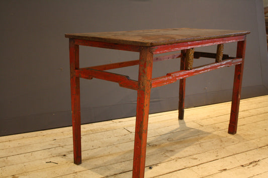 Red Painted Chinese Altar Table