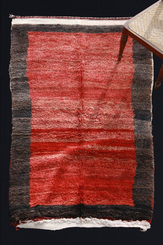Konya Tulu Red Carpet with Black Border (3' 10" x 6' 4")