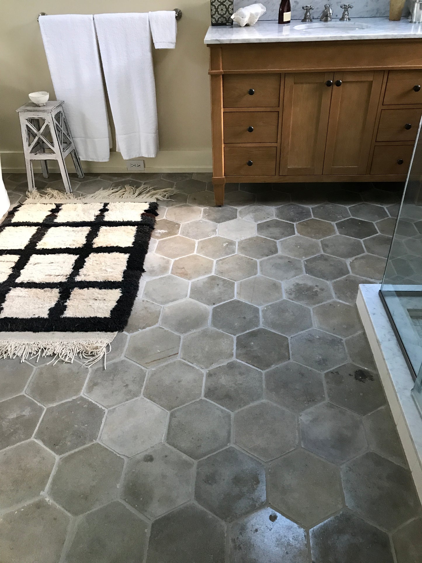 Spanish 19th Century Hexagonal Encaustic Tile