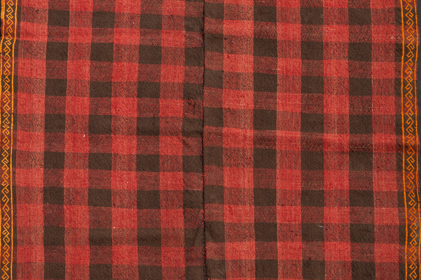 Sevas Red & Brown Check Picnic Carpet (3' 8'' x 3' 9'')